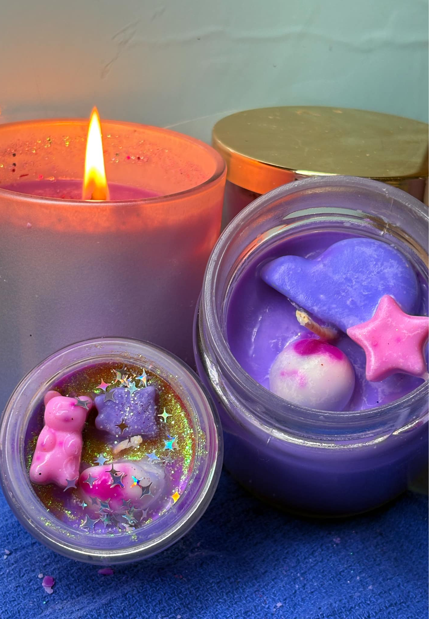 Louna - bougie artisanale régulière et grand format relaxante - décos astrales