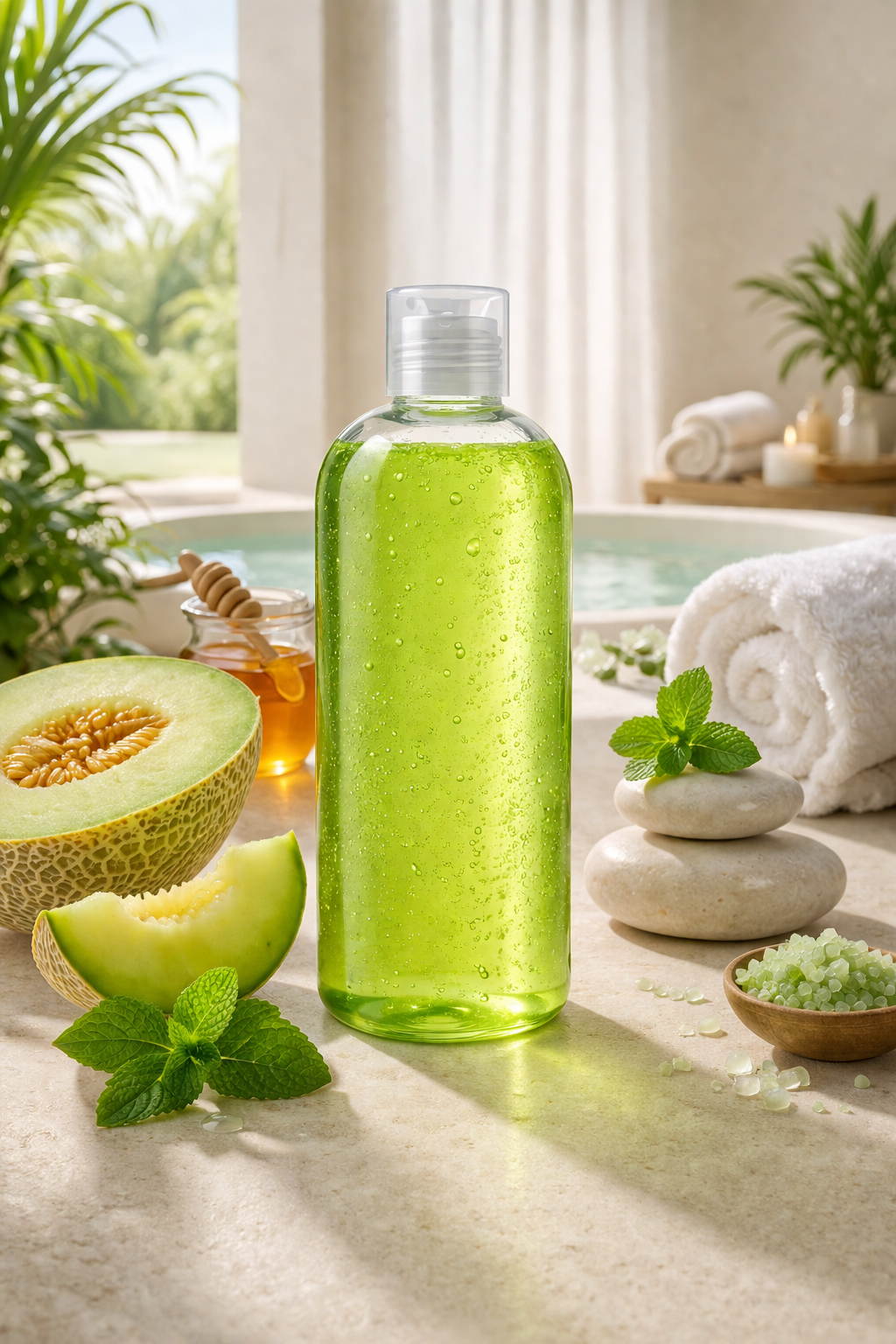 Gel douche/ Bain moussant XL melon miel , melon d'eaux et air frais (SPA)