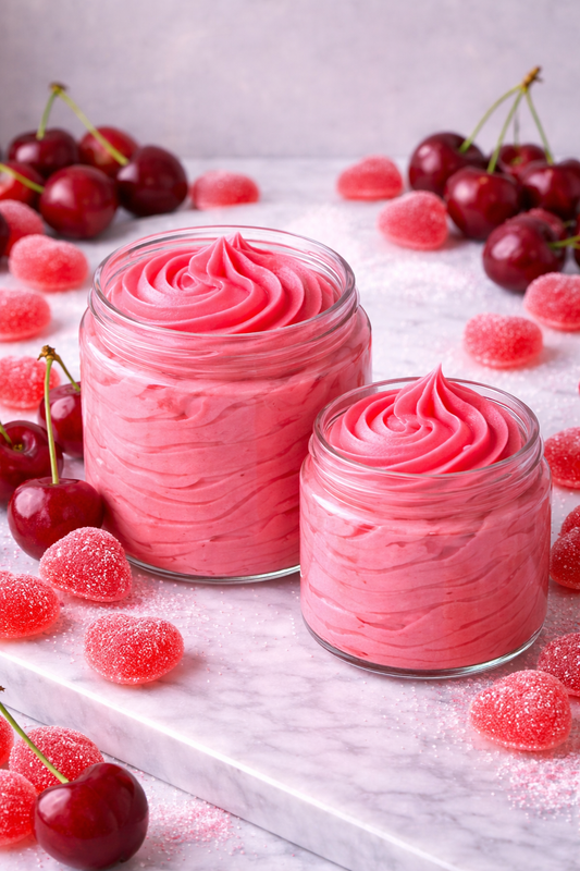 Savon fouetté - bonbons aux cerises