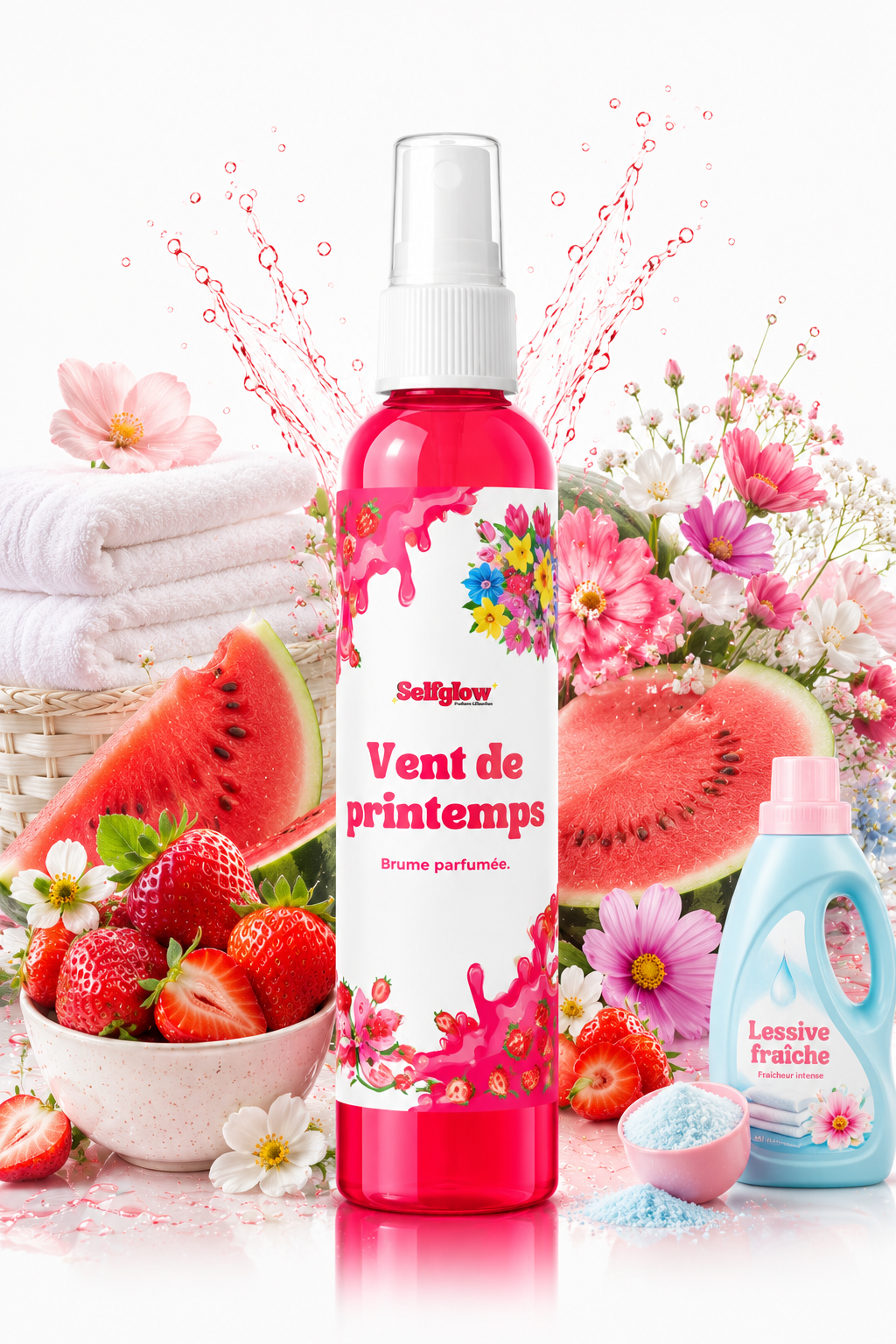 Brume parfumée - fraise, melons, fleurs et lessive fraîche pré-vente