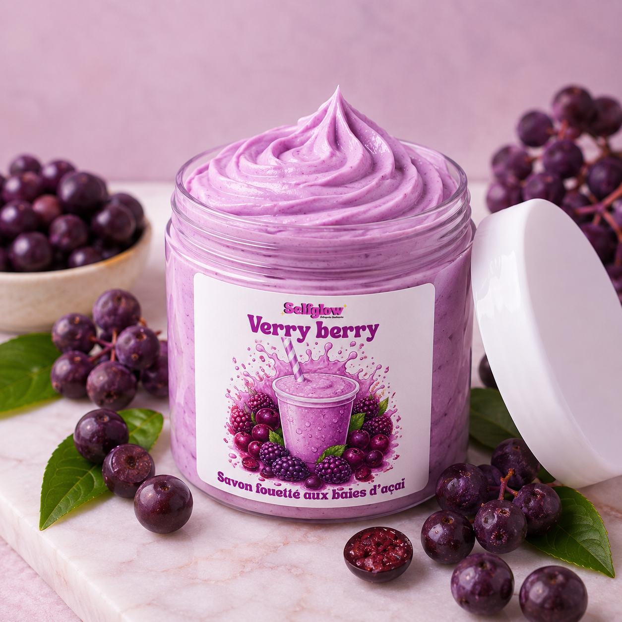 Savon fouetté - Smoothie baies açais et mûres prévente