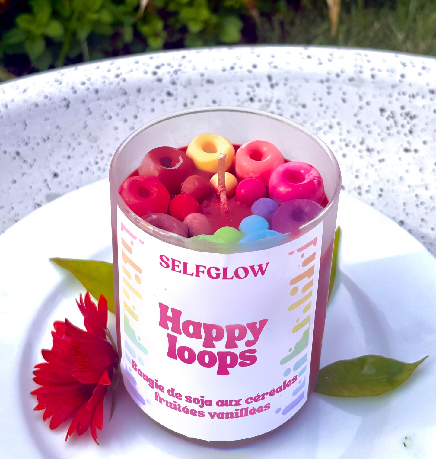 Bougie de soja artisanale luxe  -  Happy loop