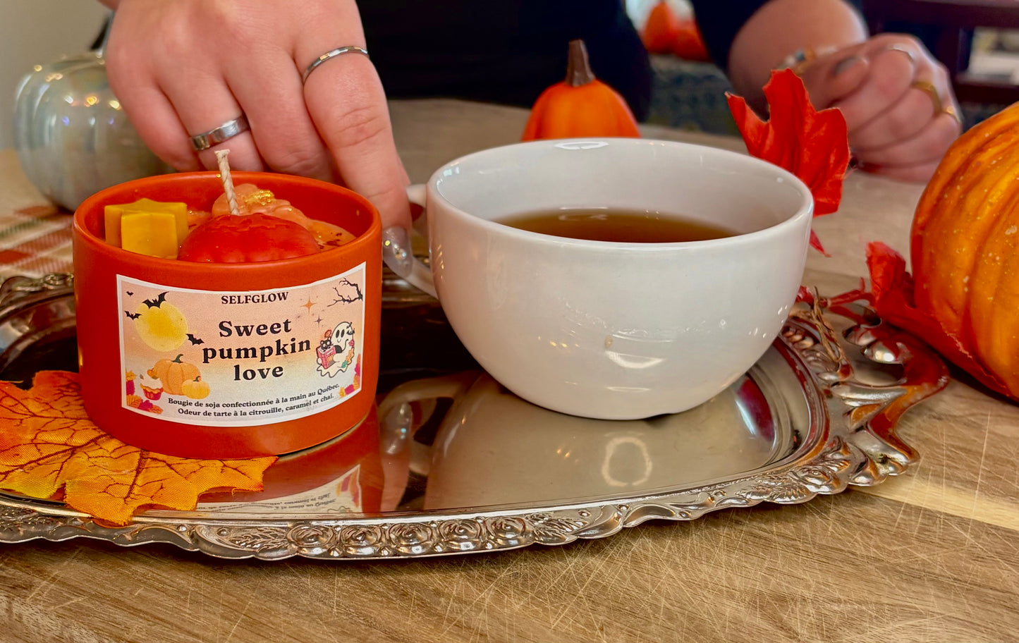 Bougie artisanale -  chai vanille , citrouille et caramel