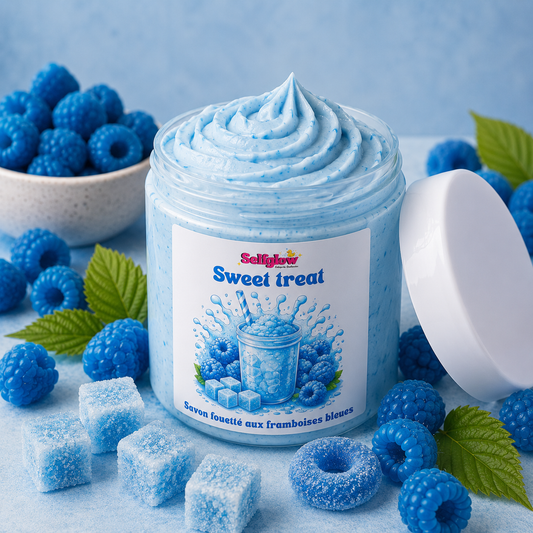Savon fouetté - framboise bleu