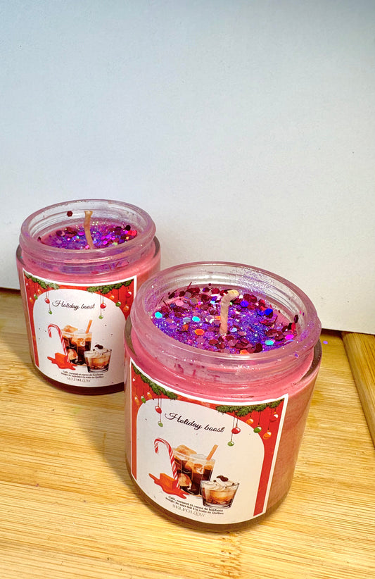 Holiday boost - bougie artisanale café festif réconfortant et relaxant- déco festive