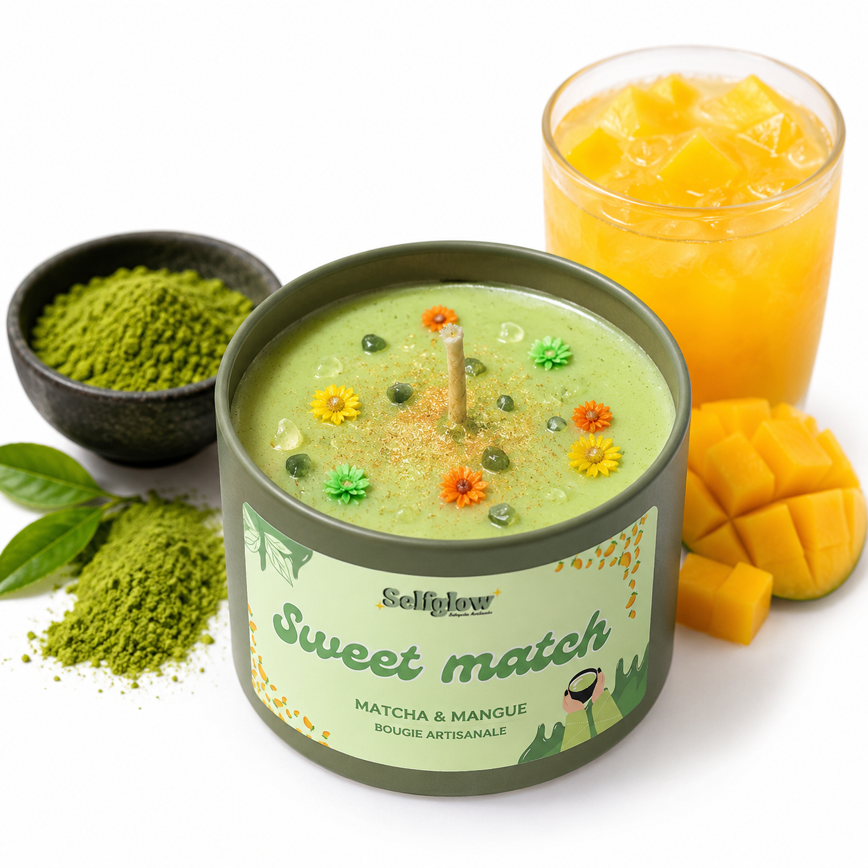 Bougie - thé vert matcha & mangue -picnic glow