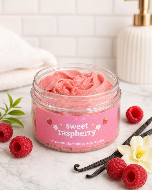 Savon corporel fouetté hydratant/nourissant - framboise rouge & vanille