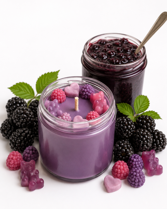 Bougie à la confiture de mûres et jujubes
