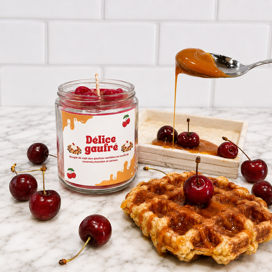 Bougie - délice gaufré 🧇🍒🍮