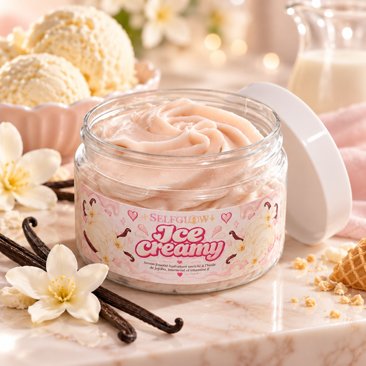 Savon fouetté hydratant -  vanille crème glacée gourmande